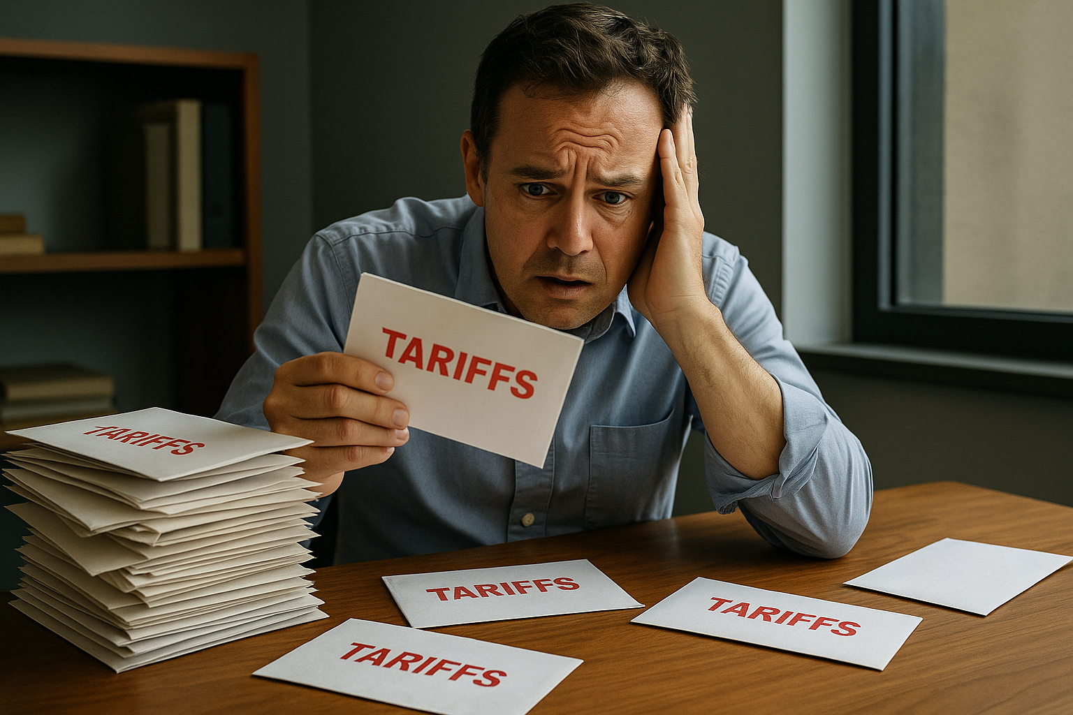 Image illustrating the impact of tariffs on contracts in California, highlighting force-majeure clauses and legal considerations.